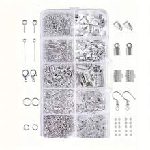 1 set Kit de inicio de joyería de lujo, juego completo de accesorios para aretes y collares, cuentas DIY, herramientas de alicates para reparación de joyas, manualidades y diseño, adecuado para adultos, principiantes y aficionadas