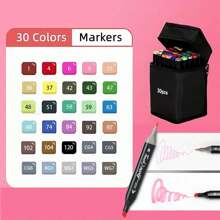Rotuladores artísticos de 12/30/40/60/80/100/168 colores, rotuladores y plumas, rotulador de fieltro con Alcohol, marcadores para bocetos de Manga, material escolar para bellas artes, juego de dibujo - Multicolor - Ver 18
