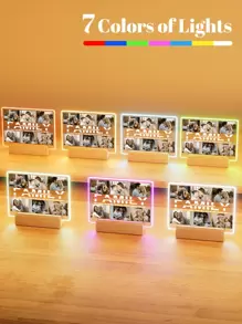 Regalo personalizado con foto para la familia, artículo de decoración del hogar personalizado, placa de acrílico con luz nocturna con foto impresa, regalo de cumpleaños para la familia, regalo de vacaciones para la familia, ornamental, exquisito, elegante, sobrio, moderno personalizado, único, regalo ideal, Día de San Valentín, decoración del Día de San Valentín, graduación, vida lenta del verano, artesanía personalizada, vintage, decoración navideña, para el día de la inauguración de la casa