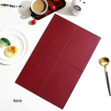 Placemats met vierkant rasterpatroon, hittebestendig, oliebestendig, antislip, waterdicht, isolatie, geschikt voor huis-/hoteldecoratie, 4/6 stuks beschikbaar