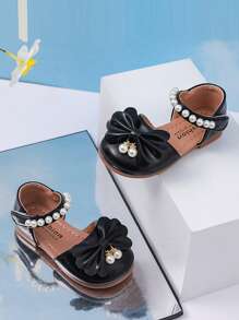Fashion Versatile Comfortable Breathable Rhinestone Bow Hook And Loop Hollow Girls Student Children Flat Shoes