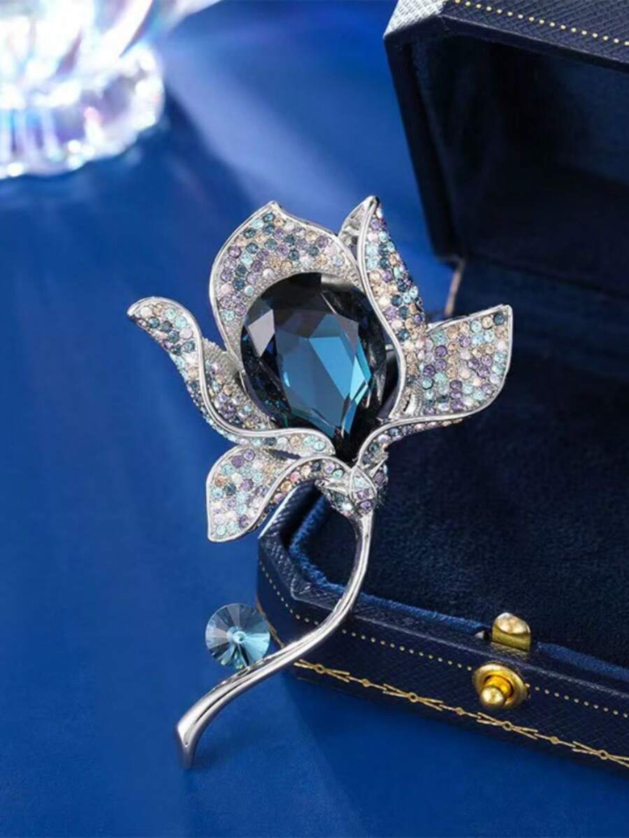 1 件奢华麦穗胸针，优雅时尚翻领别针装饰配件，适合西装外套，专业而时尚 - 彩色 - 查看 1