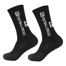 4pcs/Set Silicone Dot Anti-Slip Football/Sports Mid-Calf Socks, Outdoor Activities Suitable For Soccer, Running, Cycling, Hiking