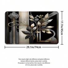 4pcs Plant Line Pattern Shower Curtain Set, Noble Elegant Shower Curtain Set, Aesthetic Art Shower Curtain Set, Modern Personalized Shower Curtain Set, Waterproof Fabric Shower Curtain Set With 12 Hooks, Non-Slip Bathroom Carpet, U-Shaped Toilet Mat, Toilet Seat Mat, Bathroom Decoration Fall Decor Bathroom Accessories Back To School - Multicolor - View 7