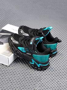 Scarpe sportive casual per ragazzi con chiusura a strappo, ammortizzanti antiscivolo traspiranti in rete, scarpe da basket confortevoli e durevoli adatte per attività all'aperto come corsa e camminata, adatte per teenager e bambini, per uso interno/esterno e per allenamento di basket e corsa