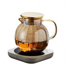 1pc High Borosilicate Glass Teapot, High Temperature Resistant Thick Tea Pot With Tea Strainer, Home Use Electric Stove Kettle For Flower Tea Making