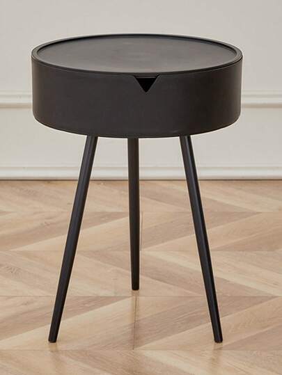 1pc Round Coffee Table, Sofa Side End Small Space Nightst Easy Assembly, Living Room, Bedroom, Outdoor Garden view 5