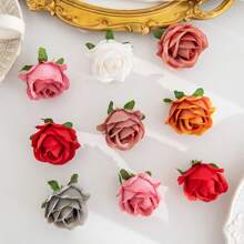 5/10pcs Artificial Grilled Rose Head For Spring Autumn Wedding Vase For Home Dining Room Bedroom Decorations, Festival Birthday Party Accessories, Outdoor Garden Decorations Gifts Graduation