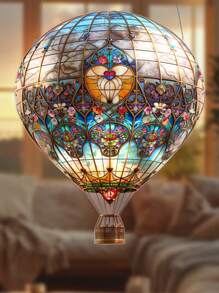 Glam Style Colorful Hot Air Balloon Garden Suncatchers, Acrylic Window Hanging Decor, Multipurpose For Valentine'S Day, Garden & Outdoor Spaces