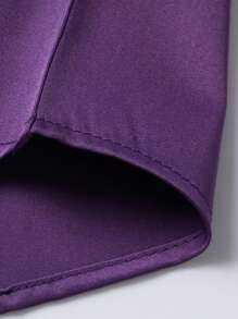 1 pièce Chemise à col polo pour hommes, manches courtes, couleur unie violet "Best Seller", décontractée chic pour le bureau, coupe slim, résistante aux fripons