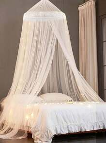 Mosquito Net, Ceiling Hanging Mosquito Net, 4-Door Mosquito Net, Hanging Style Anti-Mosquito Net, Home Bedroom Palace Floor Net Curtain, Suitable For Most Beds Under 1.5M, Bedroom Outdoor Decoration, Children/Baby/Adult Bed Decor, No Light Strip