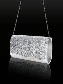Elegante Clutch Tasche, glitzernde Pailletten Klappe Abendtasche, exquisite Damen Abendtasche, modische Schulter Metall Kette Tasche, mit hochwertigem Strass Schmuck in 3 Stücke Set, luxuriöse Strass Halskette, Armband und Ohrringe, geeignet für Partys, Hochzeiten, Dinner/Bankette, das perfekte Geschenk für Frauen, Mädchen, weibliche Studenten, Büroarbeiterinnen.