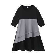 Bộ 2 món cho bé gái theo đạo Hồi dài tay, váy xếp nếp nhiều màu + khăn trùm đầu - màu đen - Xem 4