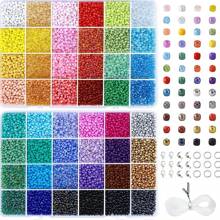 3MM Bracelet Beads Kit For Jewelry Making, 5760/11520pcs Seed Beads Small Glass Beads 8/0 Rainbow Beads Set With Elastic String For Crafts