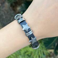 1 pieza Brazalete con diseño de estrella de cinco puntas en estilo punk, apto para uso diario tanto de hombres como de mujeres