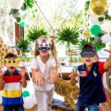 12 Stücke Safari-Dschungel Tier-Filzmasken, Wildtier-Themen-Partybedarf Für Geburtstag, Festival, Cosplay