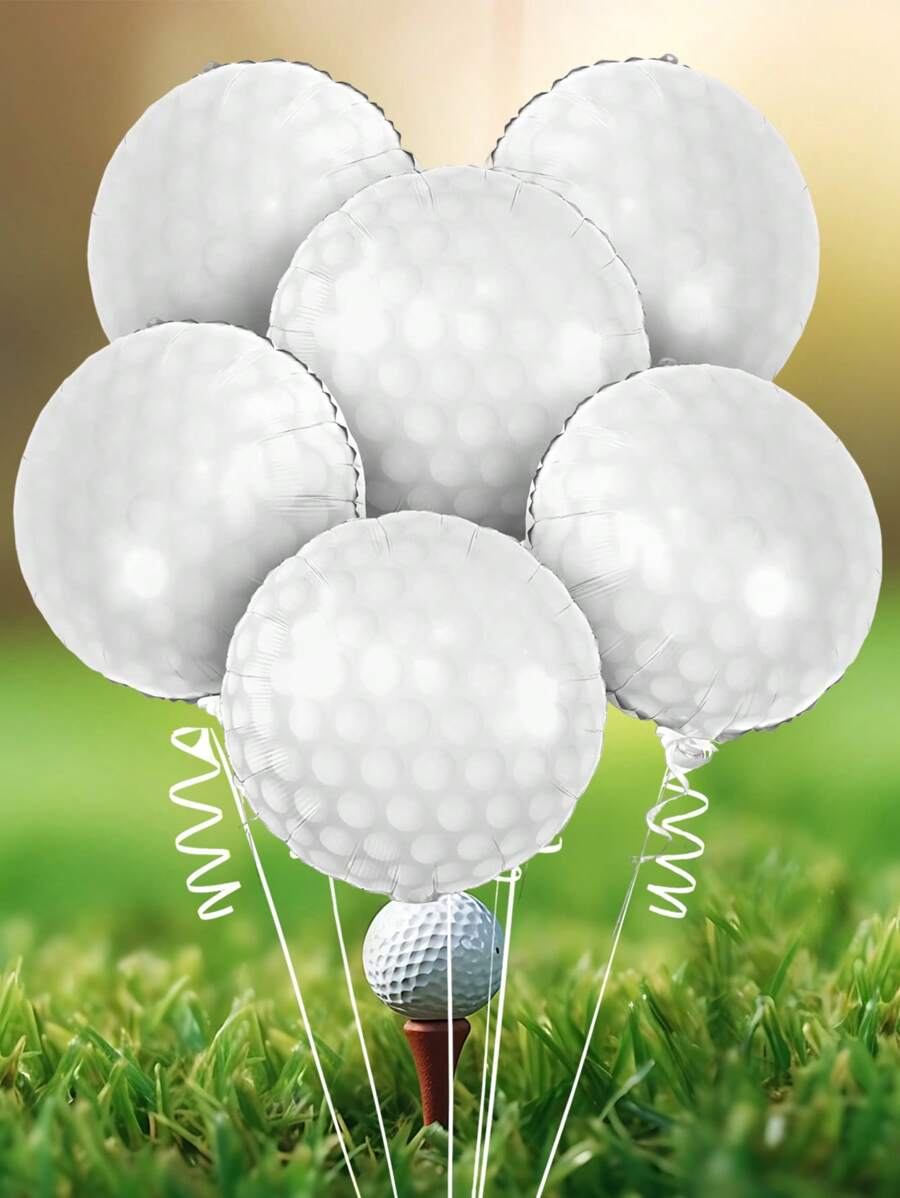 6pcs/Set 18-Inch Golf Theme Balloons, Suitable For Golf Party Decor, Sports Theme Party Decor, Golf Balloons, Birthday Party, Graduation Party Decorations, Easy To Hang And Inflate