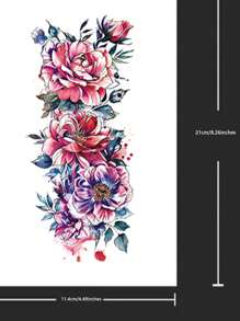 5 fogli di tatuaggi temporanei colorati per il corpo, impermeabili e anti-sudore, sicuri, con disegni di farfalle, fiori e foglie, adatti per festival