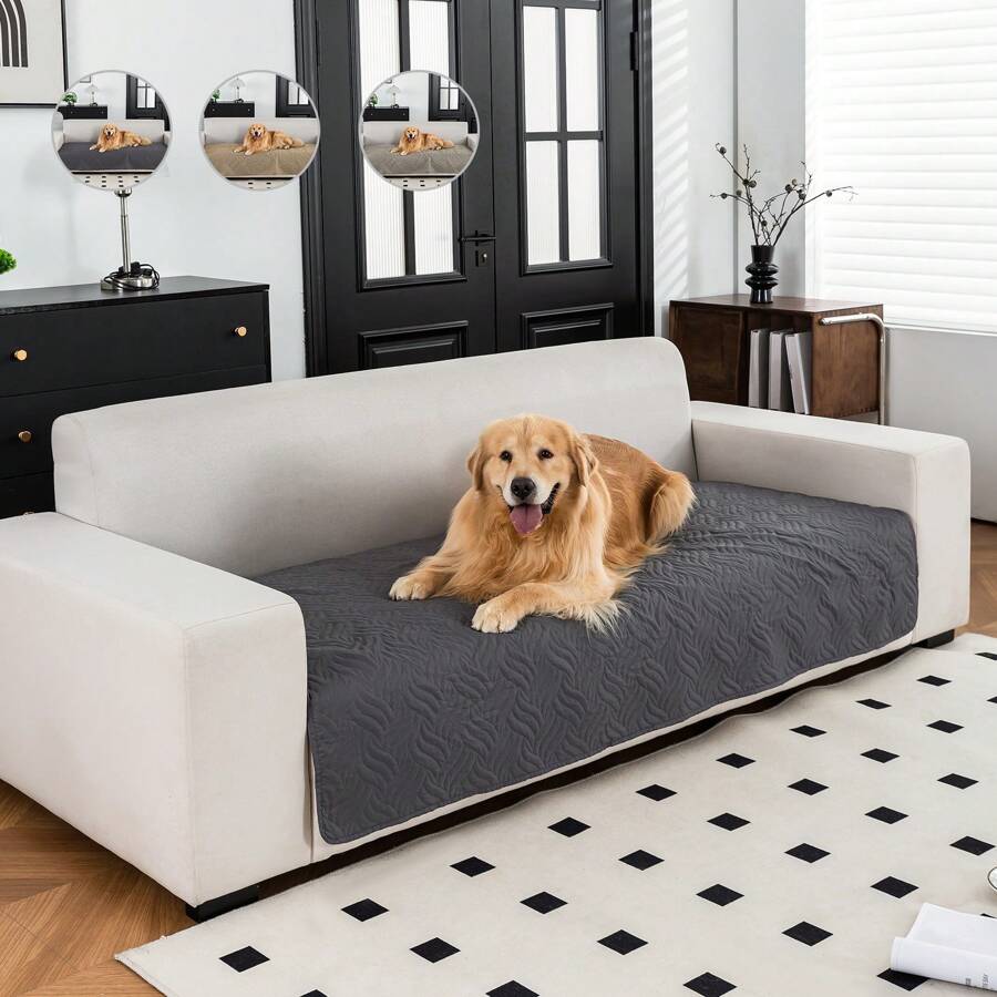 1 pieza Manta para sofá de mascotas, Almohadilla ultrasónica para sofá de mascotas, Fondo antideslizante resistente a la suciedad, se adapta a sofás de 1 a 4 plazas