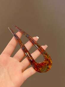 1pc Vintage Stylish U-Shaped Acetate Hair Clip For Women, Suitable For Ages 14+, Daily Decorative Accessory, Perfect Mother's Day Gift Hair Combs Combs For Hair Side Comb