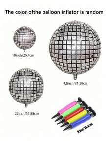 5pcs/10pcs Disco Ball Balloons 4D Sphere Mirror Metal Balloons, Different Sizes Mixed, Disco Laser Foil Balloons For 70s Disco Ball, Metallic Disco Theme Party Decoration, Birthday Party Decoration, Wedding Decoration - Multicolor - View 3