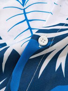 Hawaiian Shirt Men Floral Printed Button Up Short Sleeve Shirts, Summer Blue , For Vacation, For Boyfriend Gift - Multicolor - View 6
