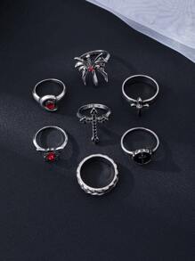 哥特式、翅膀、剑、新月、闪亮和蝴蝶环状耳环，时尚情侣派对套装