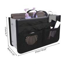 1 Stück Damen Reise Handtasche mit Doppel-Reißverschluss Make-up Tasche, faltbar, großer Stauraum, mittlere Innentasche zum Organisieren, multifunktionale Kulturtasche, Kosmetiktasche, Futter, Make-up Tragetasche, Organizer für Strand, Urlaub, Camping