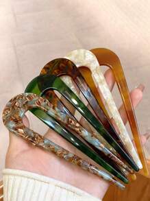 1pc Vintage Stylish U-Shaped Acetate Hair Clip For Women, Suitable For Ages 14+, Daily Decorative Accessory, Perfect Mother's Day Gift Hair Combs Combs For Hair Side Comb