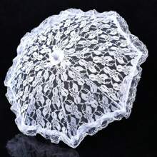 1pc Random Floral Pattern Photography Studio Prop Umbrella, Lace & Flower Design, Small Size Wedding Decor Craft Umbrella Summer Cooling,Beach,Travel