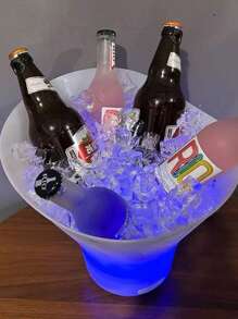 Hielera y Bocina Bluetooth Luz LED Sonido Hi-Fi 7 litros - Blanco - Ver 2