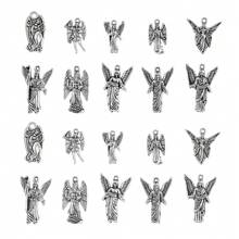 100pcs 10 Styles Angel Charms Antique Silver Fairy Charms Alloy Mother Mary Charms For Jewelry Making