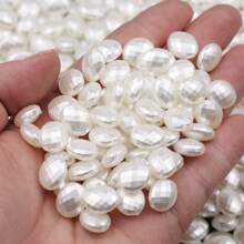100/200/500pcs 12x10mm Oval Acrylic Beads, Mesh Hole, For DIY Jewelry Making Bracelet Necklace Cell Phone Chain Craft Decoration
