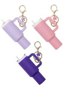 Juego de 1/2/3/5/8 piezas de llavero con mini vaso, lindos encantos con vaso para mujer para bolso, mochila, botella de agua mini - Estilo callejero, multicolor, accesorios del llavero, encantos para bolsos, vasos, 5/3/2/1 llaveros, accesorios para bolsos, encantos para bolsos de mano, caja de almacenamiento de lápiz labial, accesorios para bolsos, llavero de mini vaso, llavero de mini vaso para llavero o bálsamo labial, llavero lindo de vaso