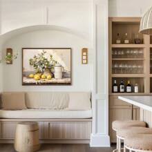 1pc, Canvas Hanging, Framed Decorative Painting, Poster, Wall Art, Vintage Lemon Still Life Oil Painting Print, Art Deco Style Unframed Wall Art, Modern Vintage Lemon Fruit Painting, Interior Decor Poster For Living Room, Bedroom, Kitchen, Home Office - Artistic Lemon And Floral Composition Art Gifts Birthday Graduation - Multicolor - View 13