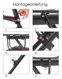 Rear Bike Rack Adjustable Bike Pannier Rack, 60 KG Load Bike Rear Rack Cycling Bike Bag Commuter Rack, Aluminum Alloy Bicycle Luggage Carrier Rack - Black - View 7