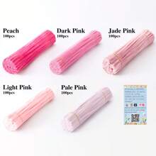 501 Pcs Pink Pipe Cleaners Valentine's Day, Chenille Stems With Step-By-Step Video Tutorials Available, Frzzy Wire For DIY Hand Arts Chenille Stems Pipe Cleaners For Flowers Wrapping Party Decorations