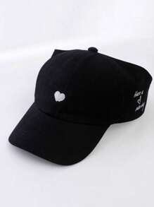 1 pezzo / 2 pezzi Cappellino da baseball con ricamo a forma di cuore per genitore e figlio, con apertura per la coda di cavallo, adatto per uso quotidiano