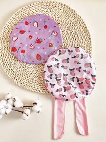 1件装婴儿浴帽新生儿护发帽儿童睡帽防风保暖可爱帽子新生儿礼物（花型不固定，款式图案随机）