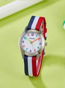 1pc Elegant Cute Cartoon Digital Canvas Children's Watch Quartz Watch Best Birthday Gift For Girls Back To School Season