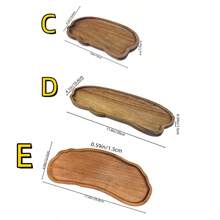 1pc Solid Wood Tray, Wooden Fruit Tray, Wooden Dessert Tray, Multipurpose Snack Tray, Decorative Fruit Plate, Food Platter, Coffee Cup Tray, Tea Cup Tray, Cake Plate, Breakfast Tray, Suitable For Home Kitchen, Hotel Restaurant, Cafe Display Tray, Home Decor, Kitchen Decor