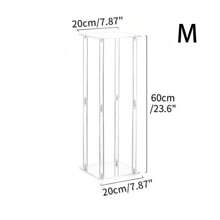 1 peça de suporte de flores quadrado de acrílico, suporte de vaso de cilindro transparente, peça central de mesa geométrica, suporte de flores de mesa para reuniões em casa, decoração de festa de casamento, decoração de palco de casamento para artes florais - transparente - Ver 9
