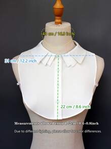 1件装多层彼得潘领时尚可拆卸假翻领装饰，优雅学院风，适合春、夏、秋、冬四季穿着，亦可用于圣诞装饰。