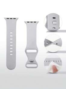 2条灰色可爱舒适硅胶表带，可调节防水腕带，搭配柔软镂空保护壳，兼容 Series Ultra/SE/11/10/9/8/7/6/5/4/3/2/1，尺寸：38/40/41/42/44/45/46/49毫米 - 雲霧灰(無手錶) - 查看 2