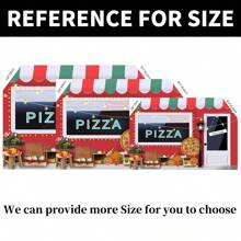 1PC Cooking Pizza Shop Theme Party Decoration Background -82.7 * 59.1/59.1 * 39.4/39.4 * 29.5in, Pizza Cafe Shop Photography Background Newborn Shower Cake Table Banner Photo Booth Props