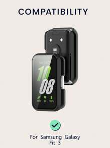 1 pieza Carcasa protectora de unicolor compatible con Samsung Galaxy Fit 3, carcasa dura de cobertura total - Galaxy Fit 3 - Ver 4