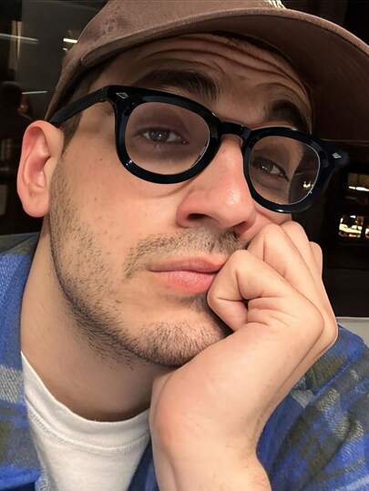 1 PC Men's Glasses Acrylic Classic Basic Casual Small Square Frame Black Flat Fashionn Glasses For Work Commute And Daily Reading