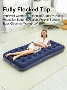 1pc Outdoor Inflatable Mattress, Household Leisure Double Portable Air Cushion, Camping Thick Foldable Ground Mat