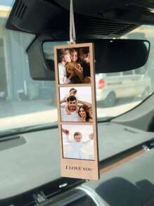Cornice portafoto in legno minimalista personalizzata, stile da appendere, souvenir fai-da-te, cornice per esposizione di foto di bambini - Multicolore - Visualizzare 5