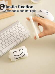 Mini oreiller de support de poignet avec expression mignonne. Réduit la fatigue, protection anti-usure du poignet, tapis de souris pour fournitures de bureau. Confortable.